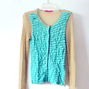 MANOUSH gold turquoise cardigan